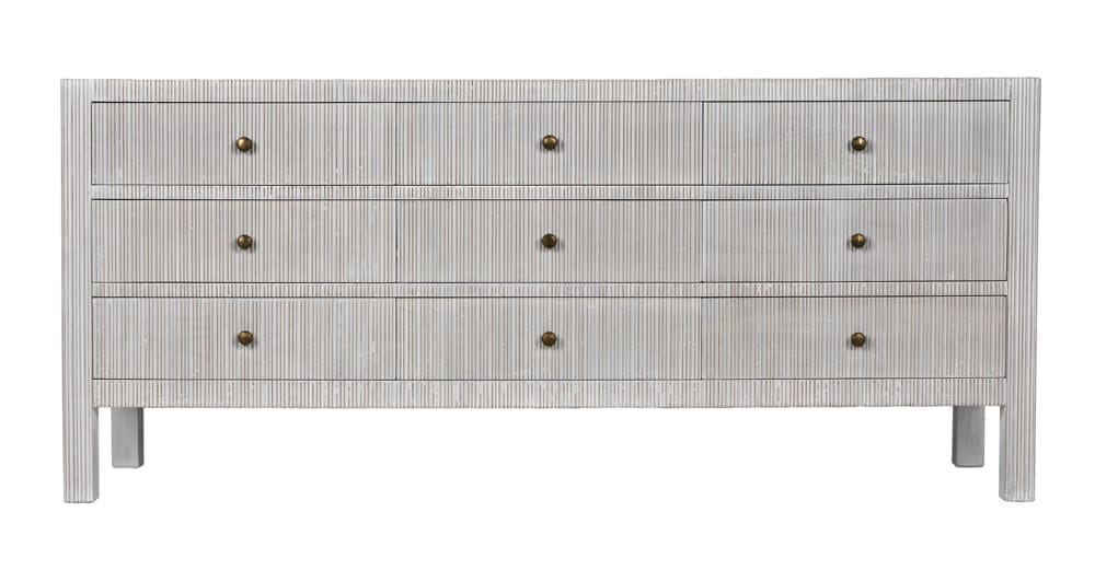 Conrad 9 Drawer Dresser, White Wash