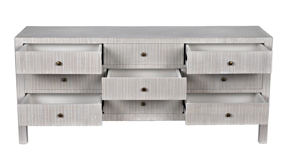 Conrad 9 Drawer Dresser, White Wash