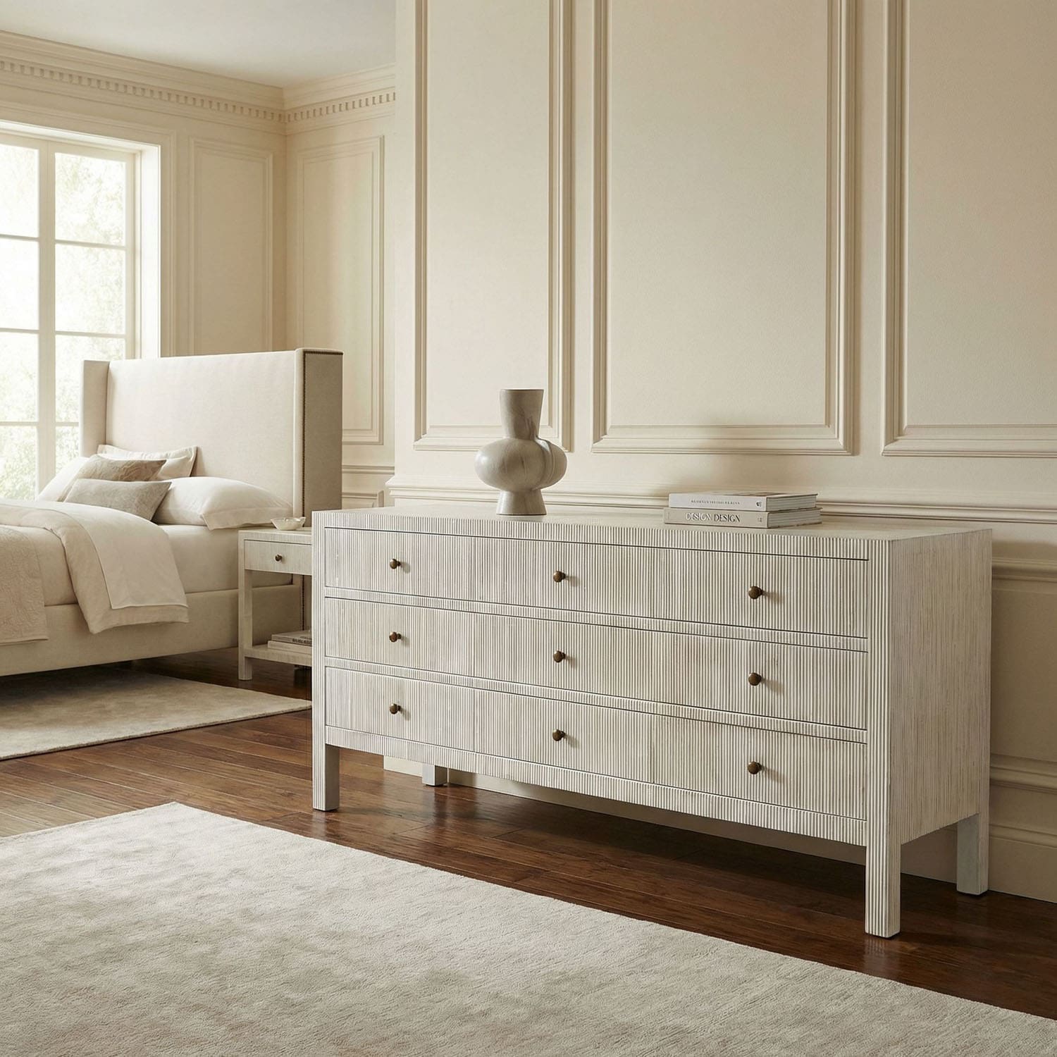 Conrad 9 Drawer Dresser, White Wash