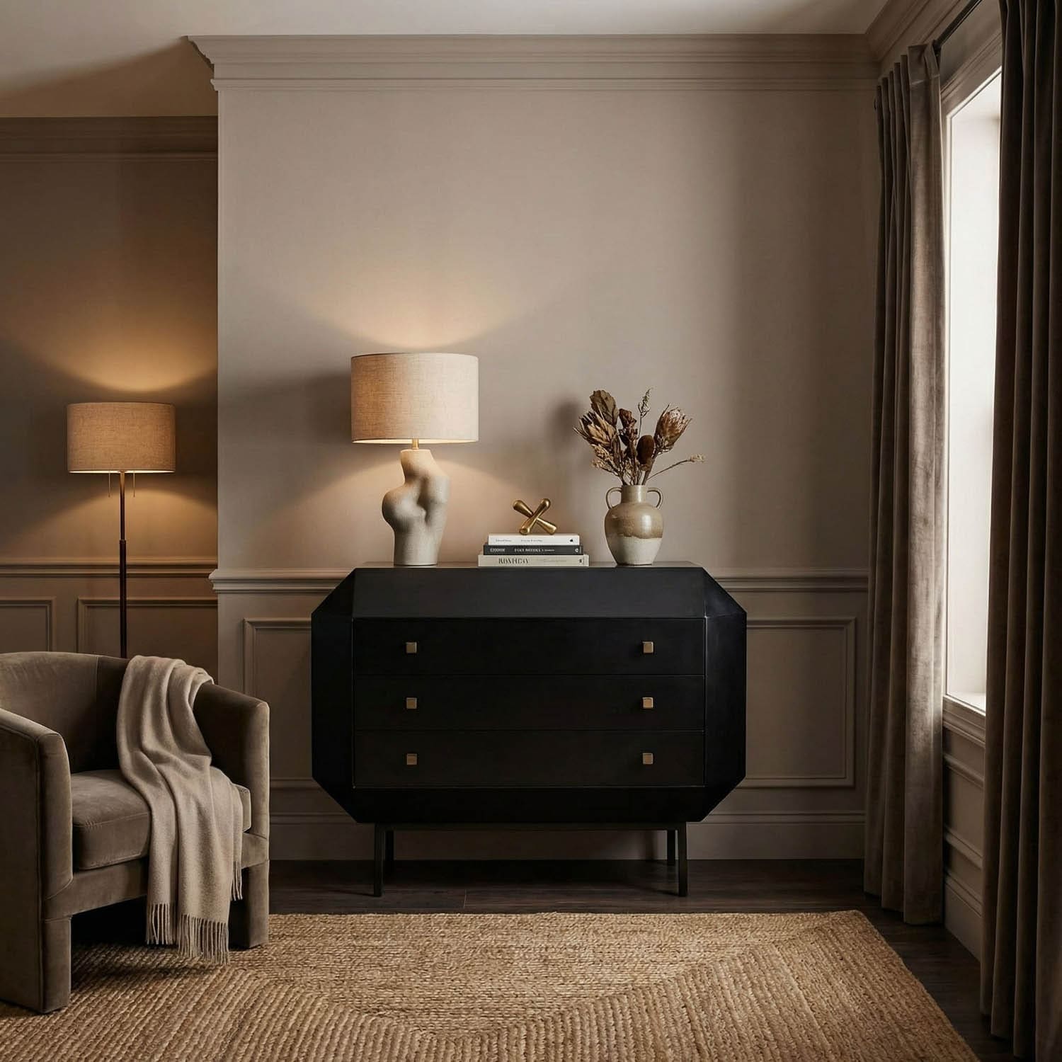 Rhiana Dresser, Hand Rubbed Black