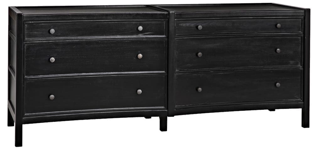 Hampton 6 Drawer Dresser, Hand Rubbed Black