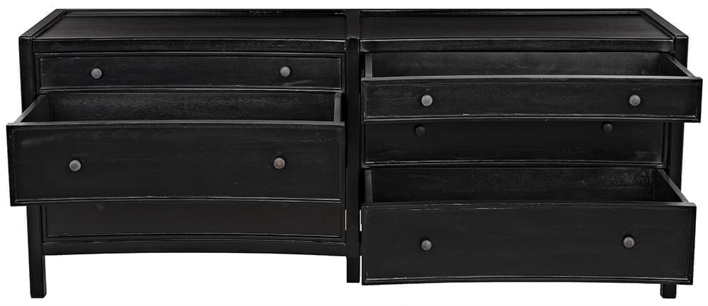Hampton 6 Drawer Dresser, Hand Rubbed Black