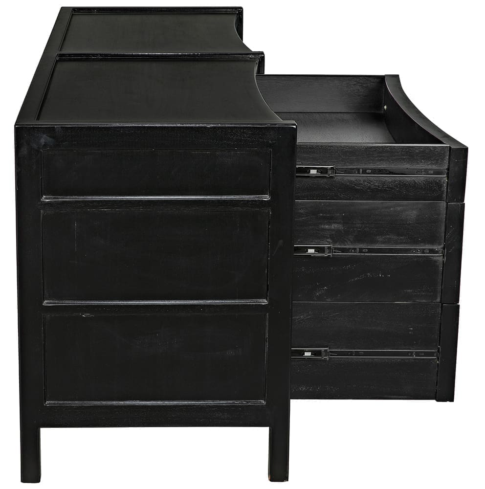 Hampton 6 Drawer Dresser, Hand Rubbed Black