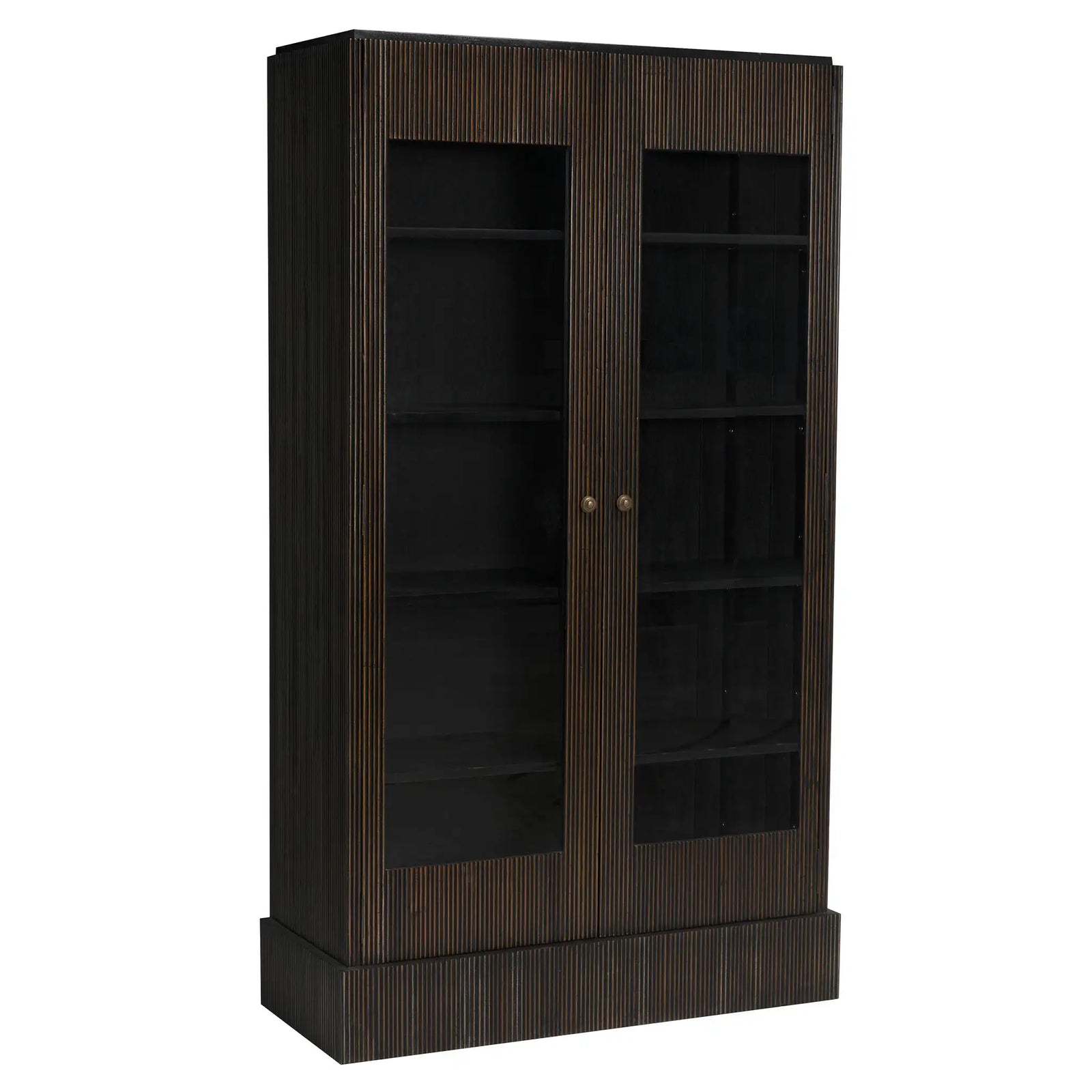 Noho Hutch, Hand Rubbed Black with Light Brown Trim