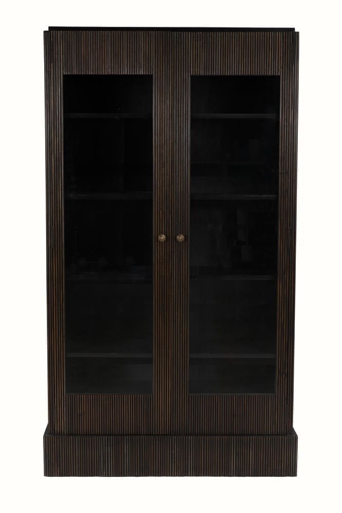 Noho Hutch, Hand Rubbed Black with Light Brown Trim