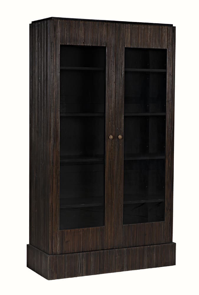 Noho Hutch, Hand Rubbed Black with Light Brown Trim