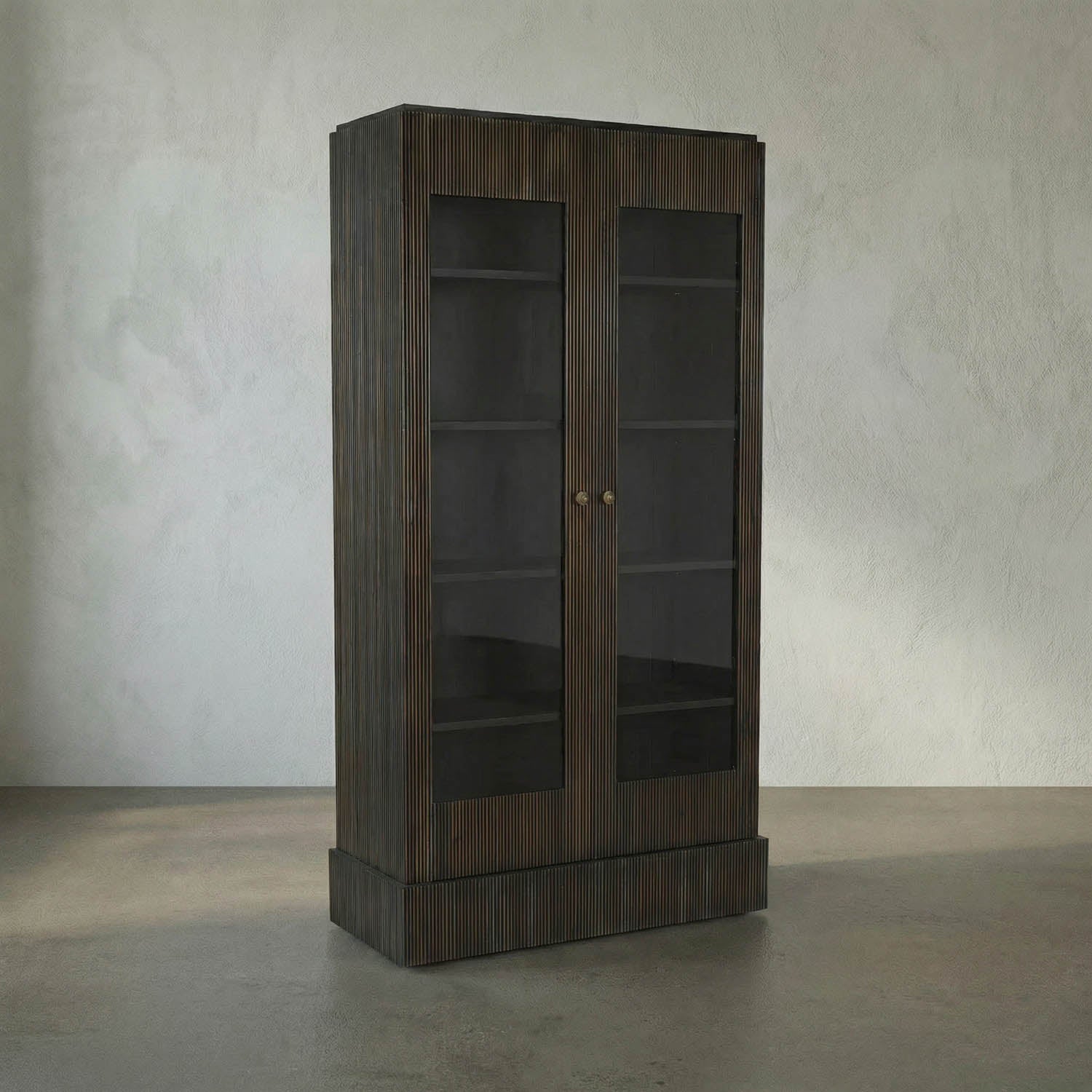 Noho Hutch, Hand Rubbed Black with Light Brown Trim by Noir