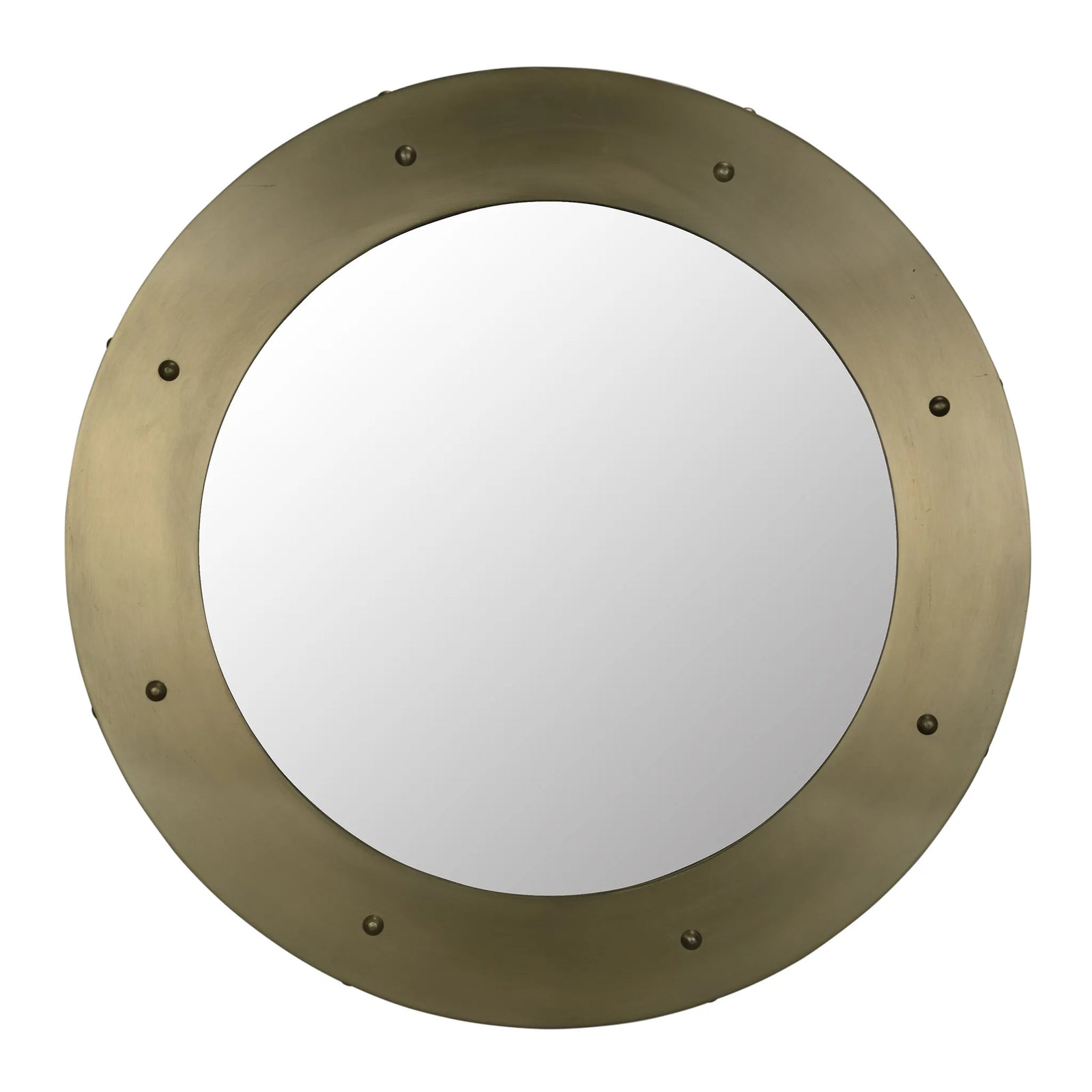 Clay Mirror, Large, Metal with Brass Finish