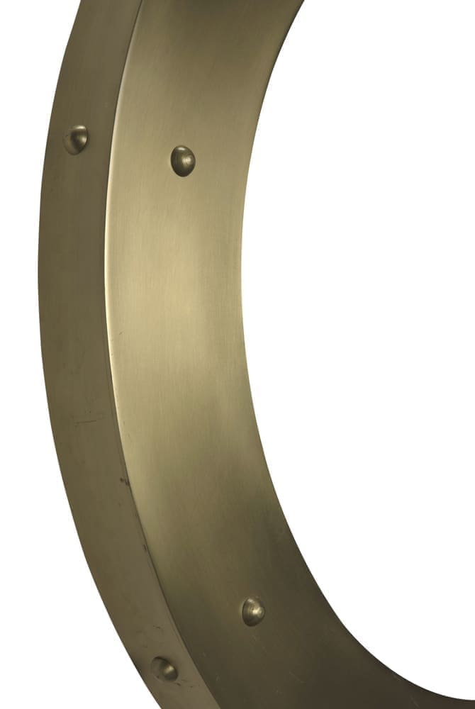 Clay Mirror, Large, Metal with Brass Finish