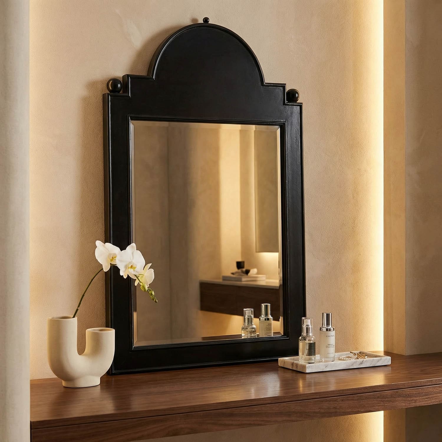 Jess Mirror, Hand Rubbed Black