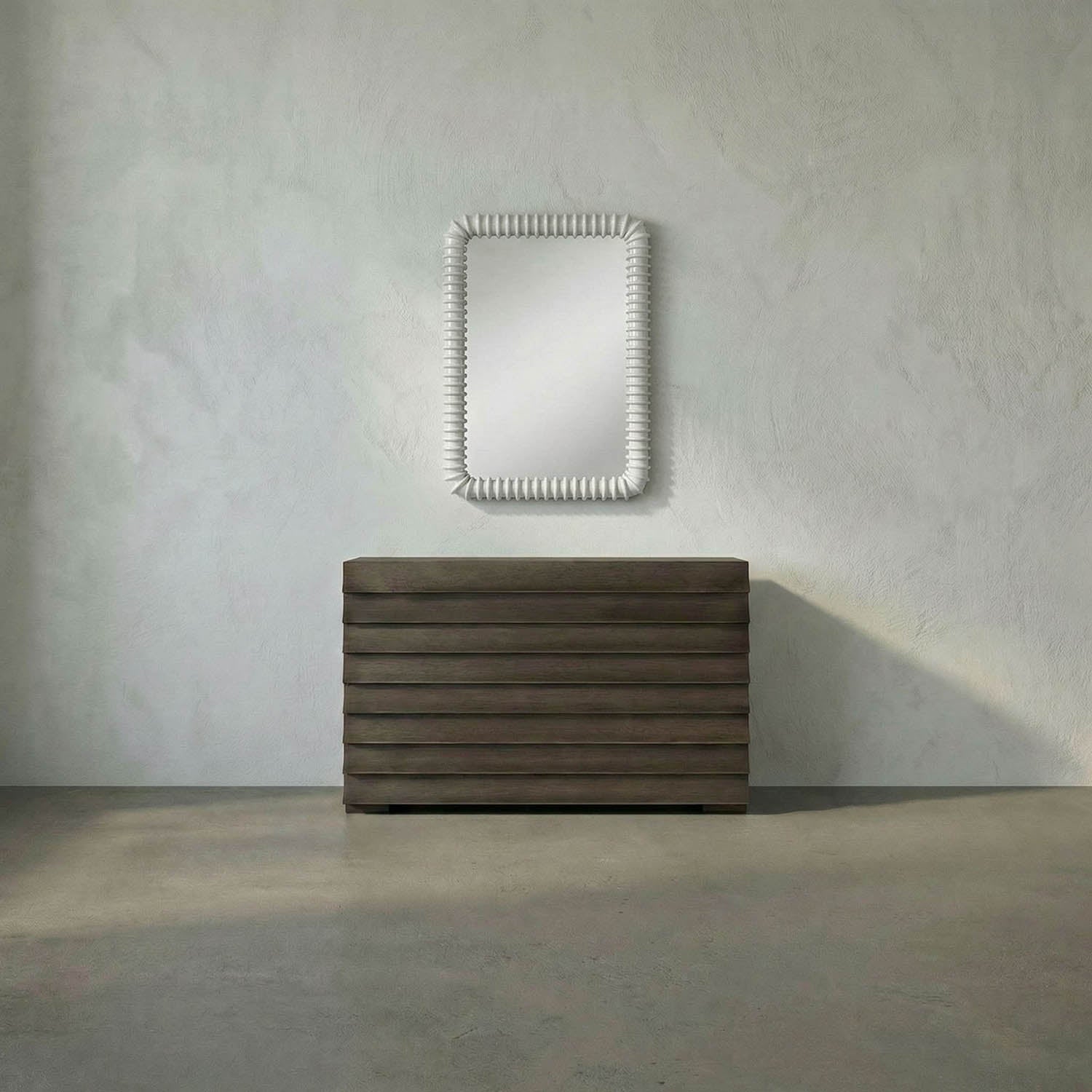 Toshi Mirror, Solid White by Noir