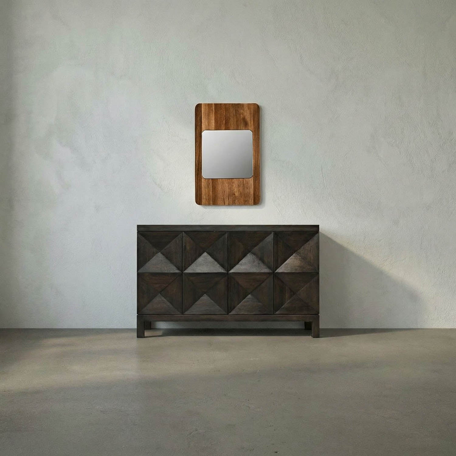 Franklin Mirror, B, Dark Walnut by Noir