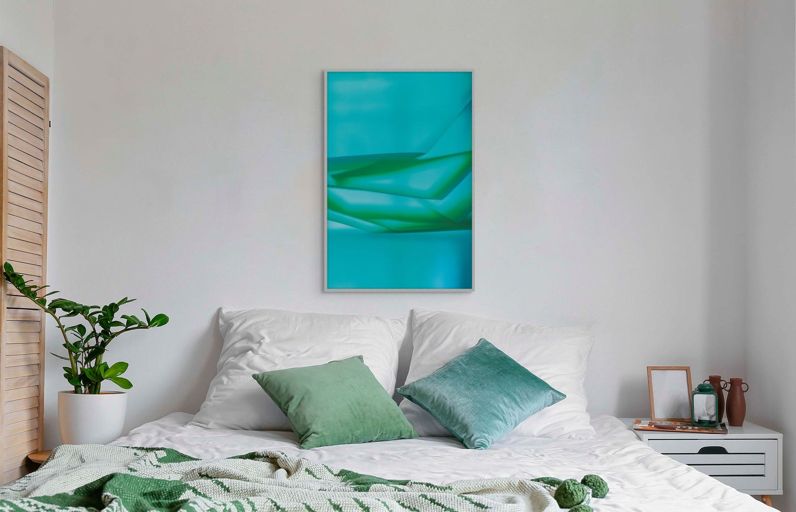 Turquoise Glass 1 in a room