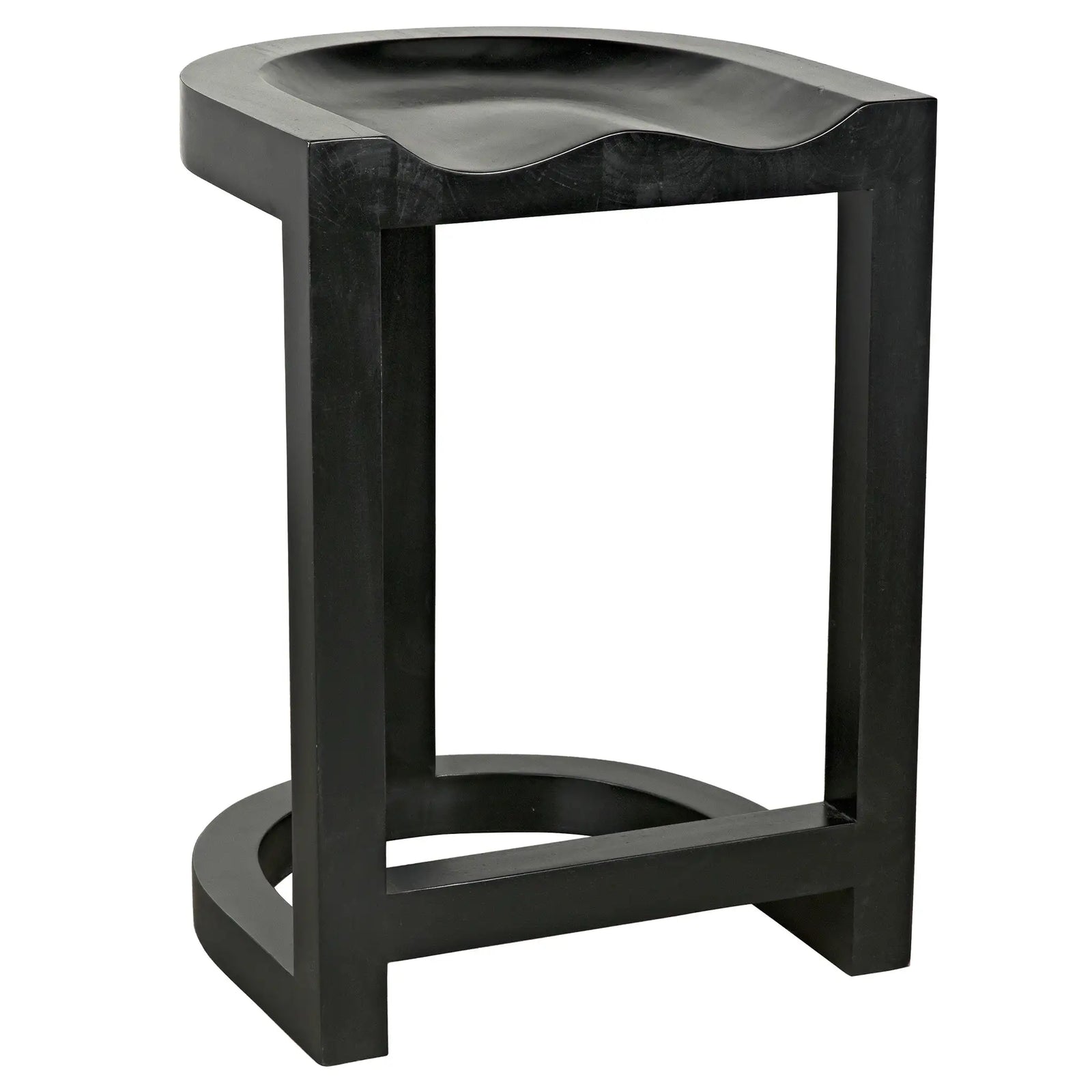 Saddle Counter Stool, Hand Rubbed Black