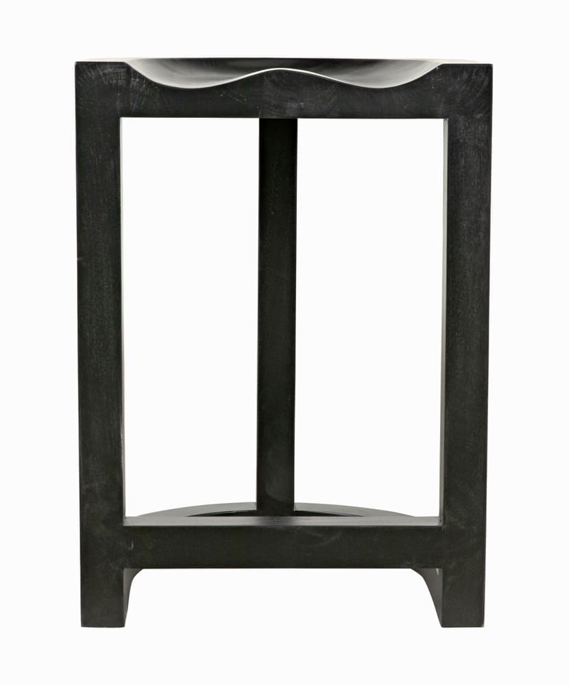 Saddle Counter Stool, Hand Rubbed Black