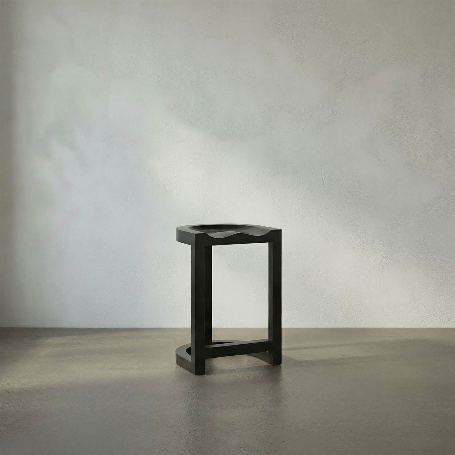 Saddle Counter Stool, Hand Rubbed Black by Noir
