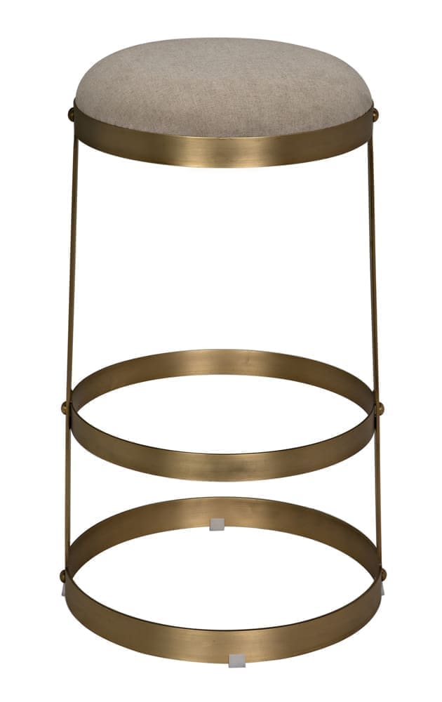 Dior Bar Stool, Metal with Brass Finish