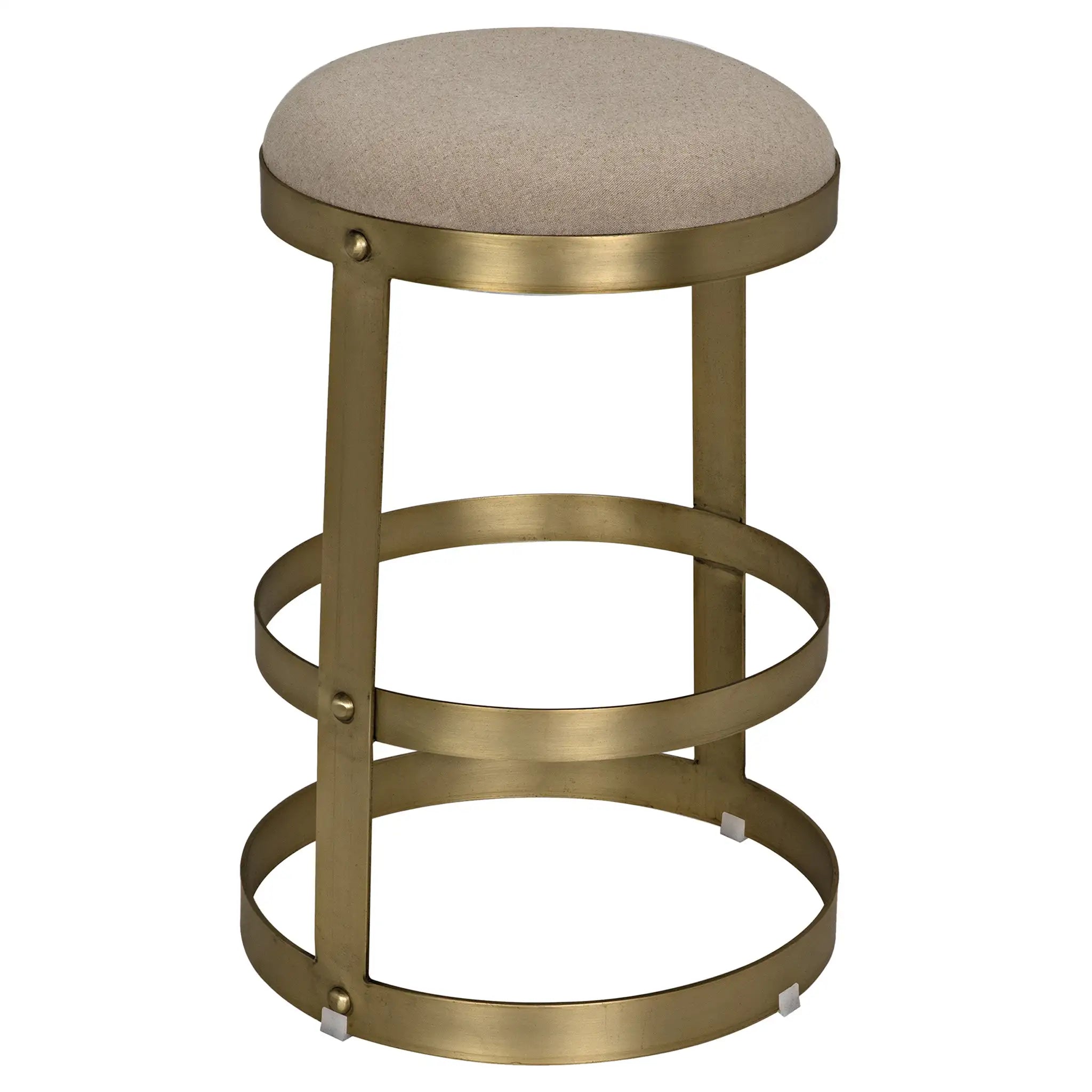 Dior Counter Stool, Metal with Brass Finish
