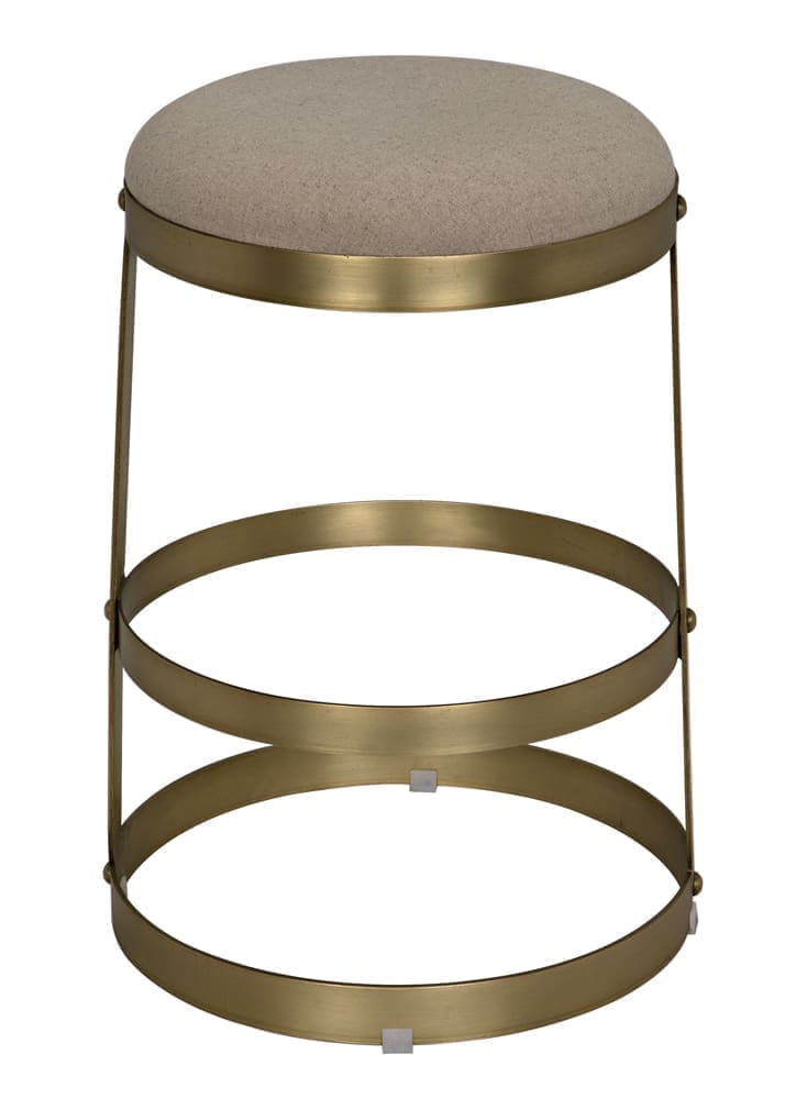 Dior Counter Stool, Metal with Brass Finish