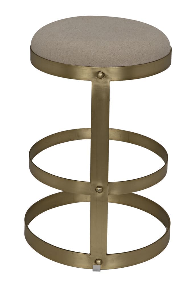 Dior Counter Stool, Metal with Brass Finish