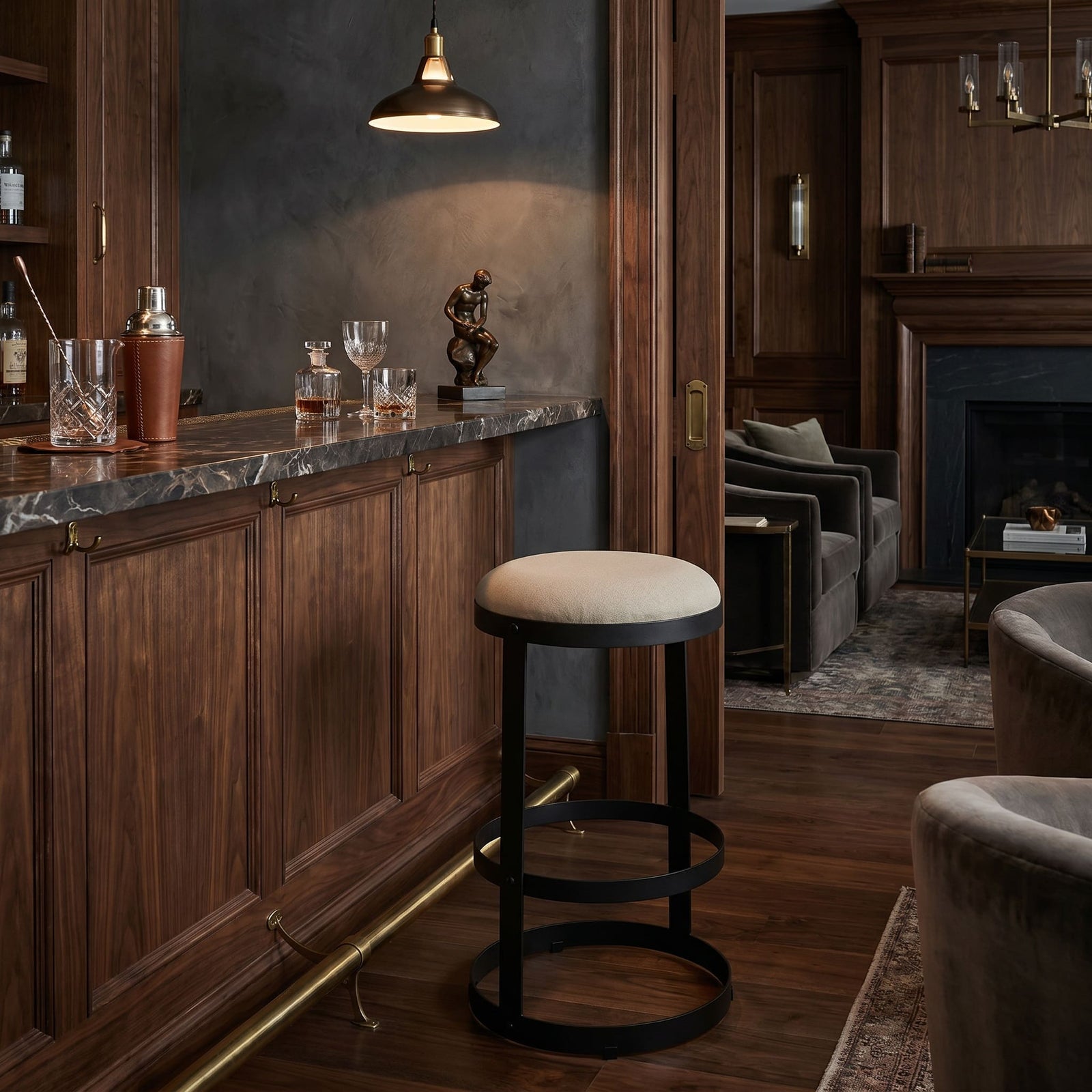 Dior Bar Stool, Black Iron