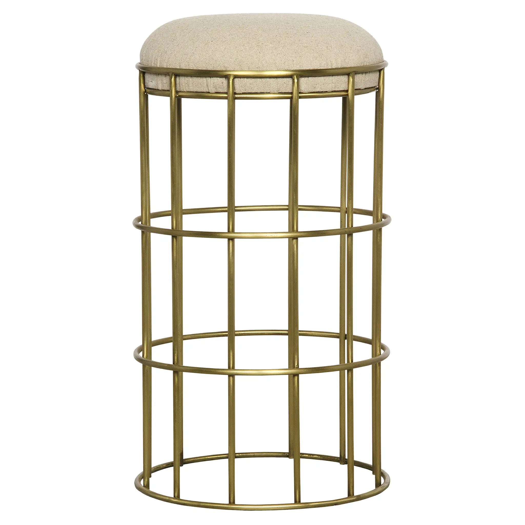 Ryley Counter Stool, Iron with Brass Finish