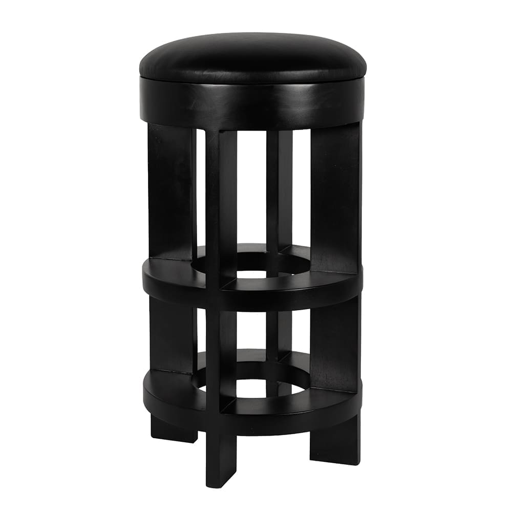 Berlin Bar Stool with Swivel Leather Seat