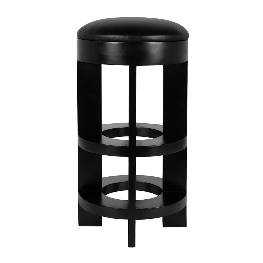 Berlin Bar Stool with Swivel Leather Seat