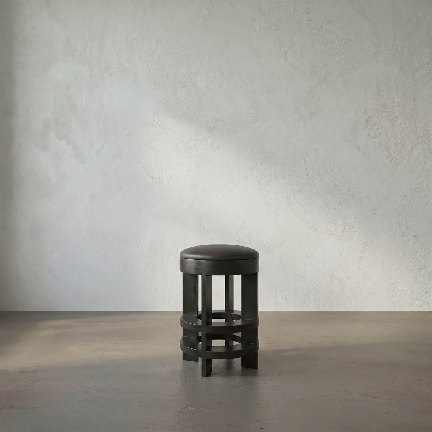 Berlin Counter Stool W/ Swivel Leather Seat
