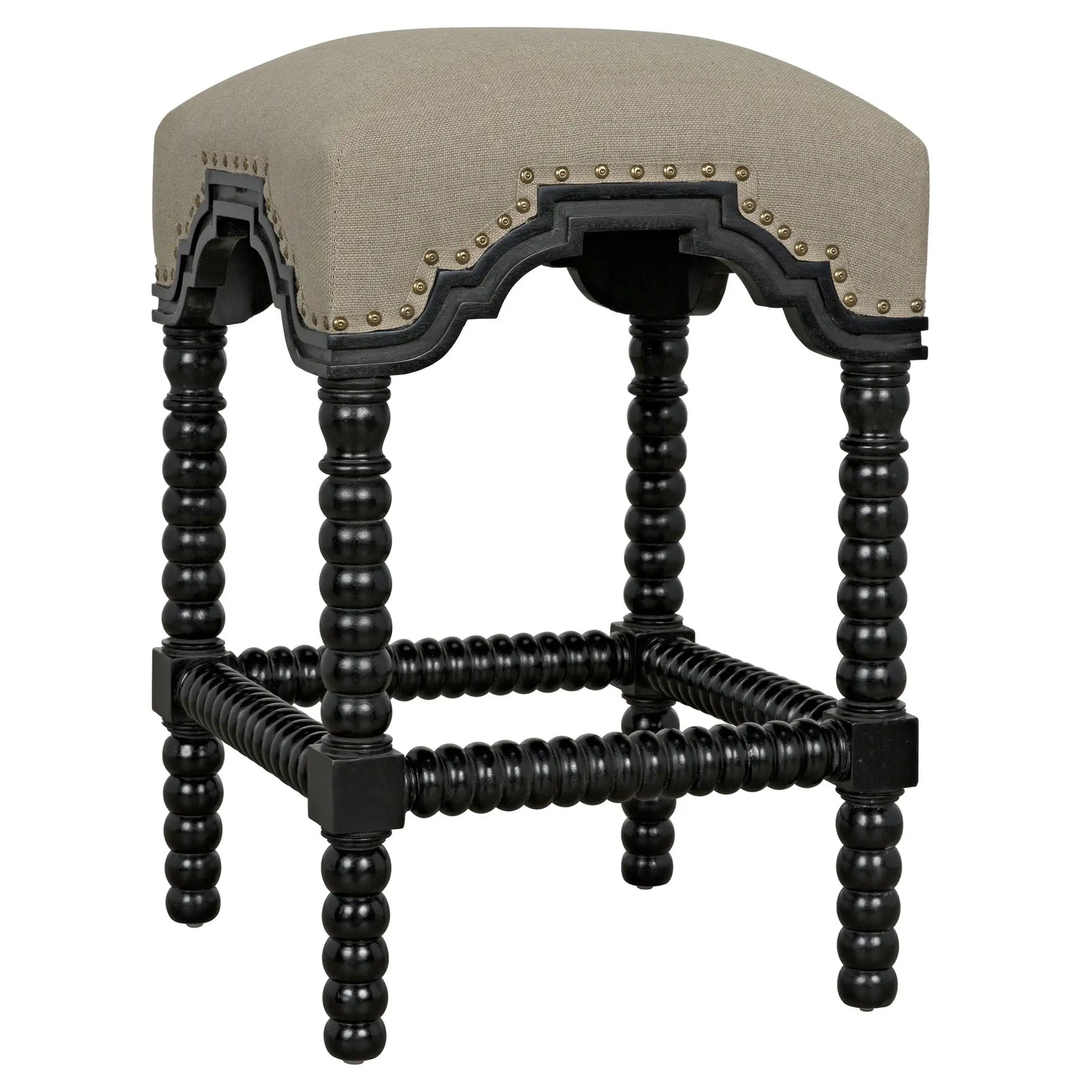 Abacus Counter Stool, Hand Rubbed Black