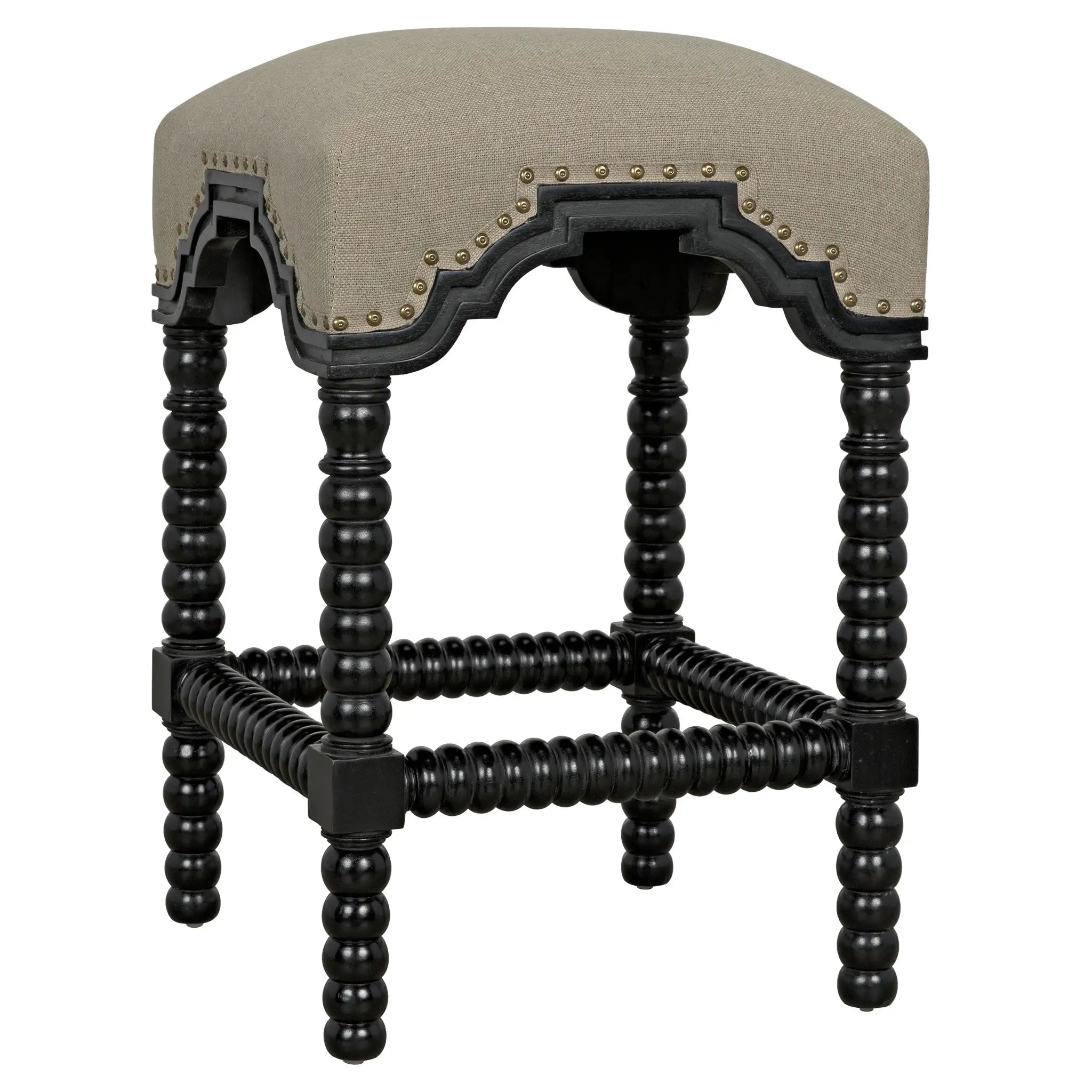 Abacus Counter Stool, Hand Rubbed Black