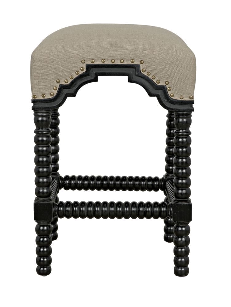 Abacus Counter Stool, Hand Rubbed Black