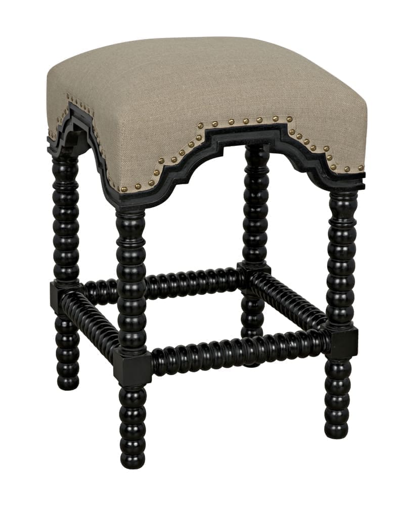 Abacus Counter Stool, Hand Rubbed Black