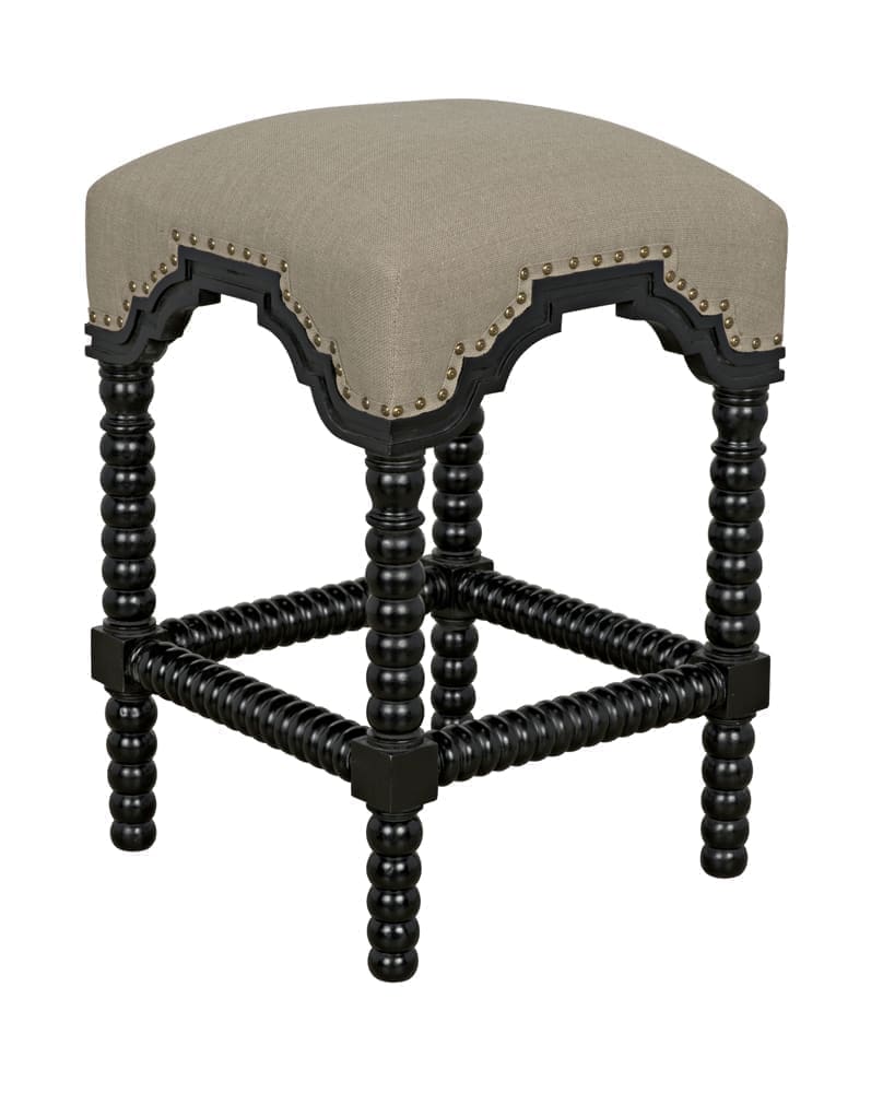 Abacus Counter Stool, Hand Rubbed Black