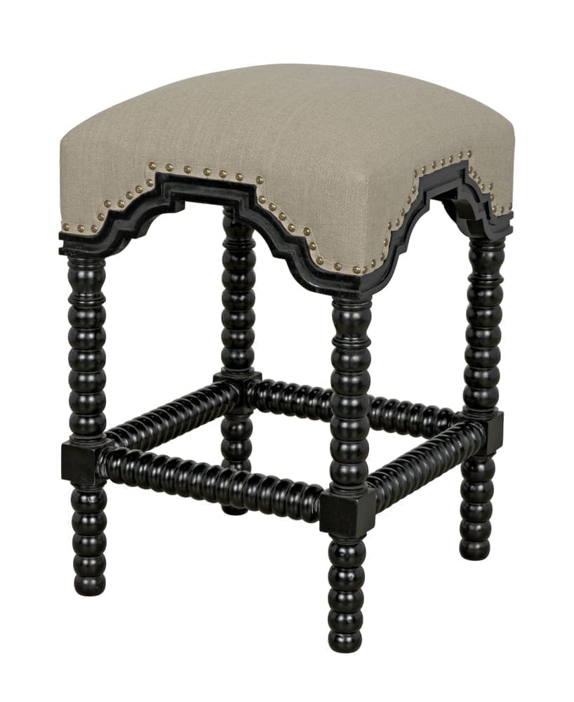 Abacus Counter Stool, Hand Rubbed Black