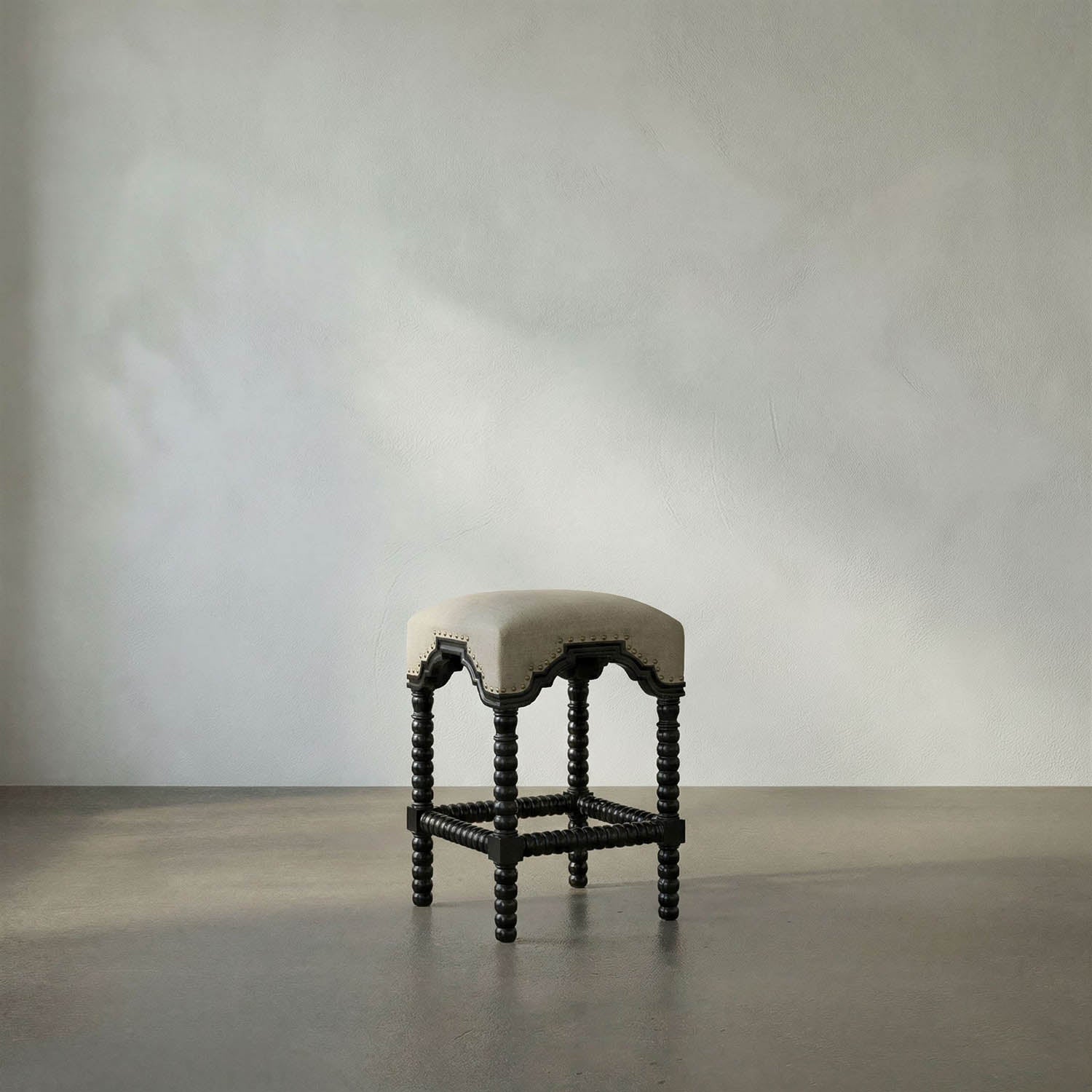 Abacus Counter Stool, Hand Rubbed Black by Noir
