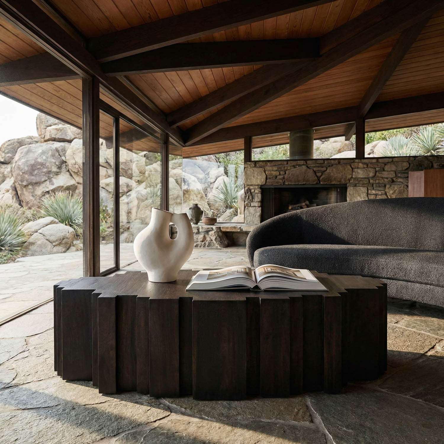 Royce Coffee Table, Ebony Walnut