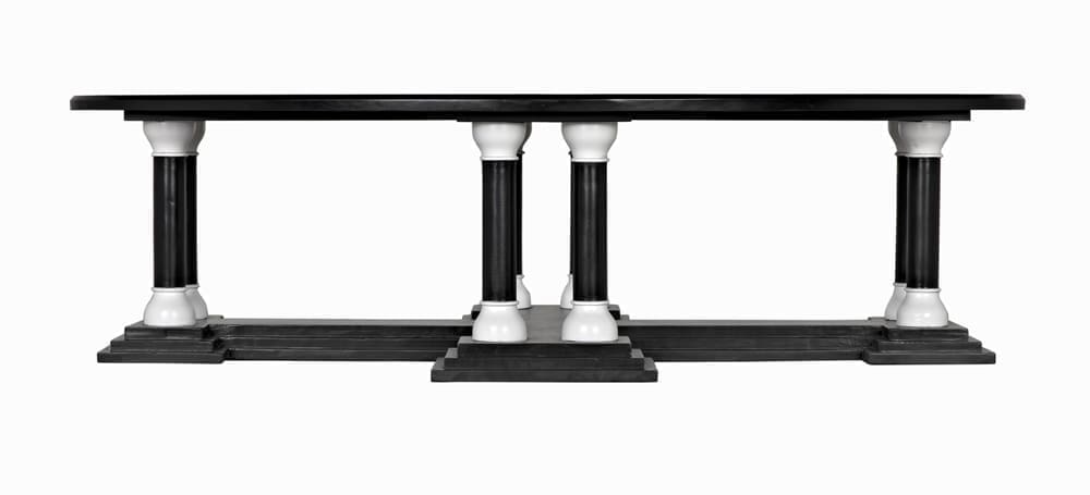 Desoto Coffee Table, Hand Rubbed Black and Solid White