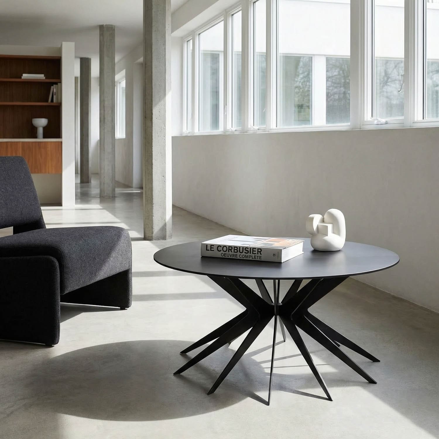 Spider Coffee Table, Black Metal