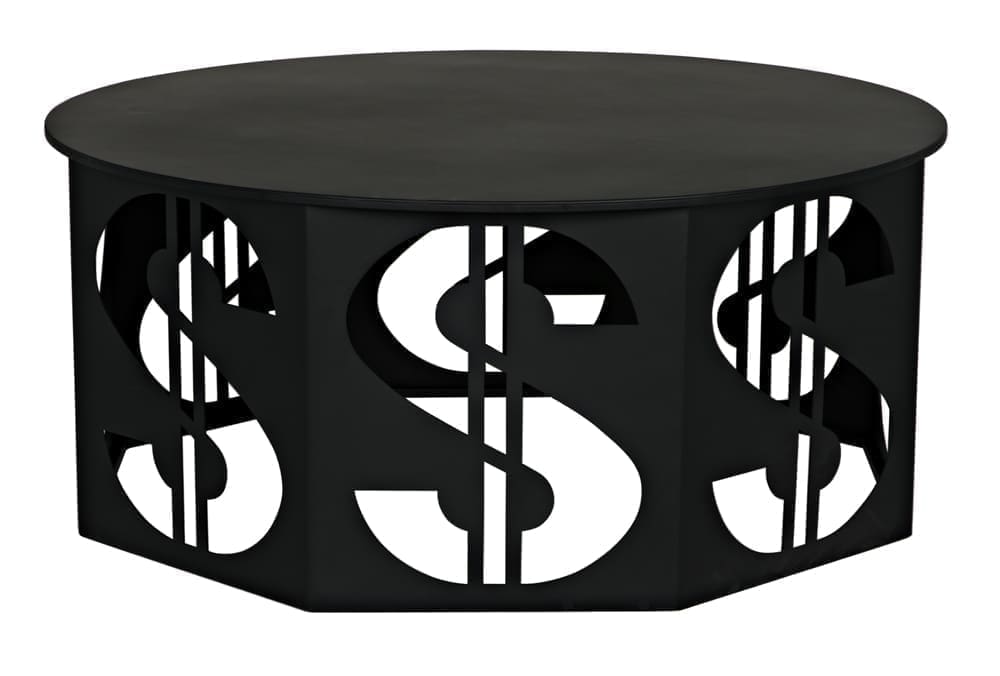 Dollar Coffee Table, Black Iron