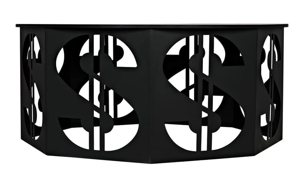 Dollar Coffee Table, Black Iron