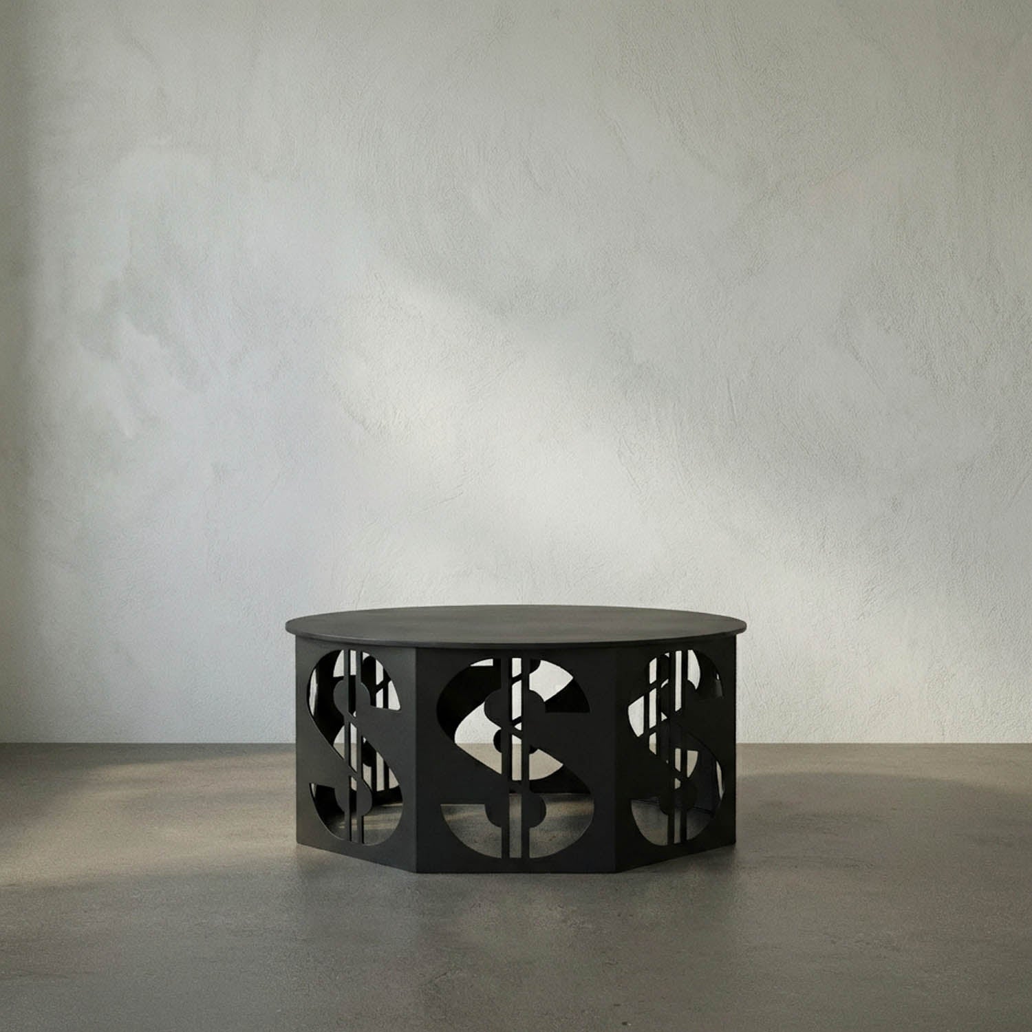 Dollar Coffee Table, Black Iron by Noir