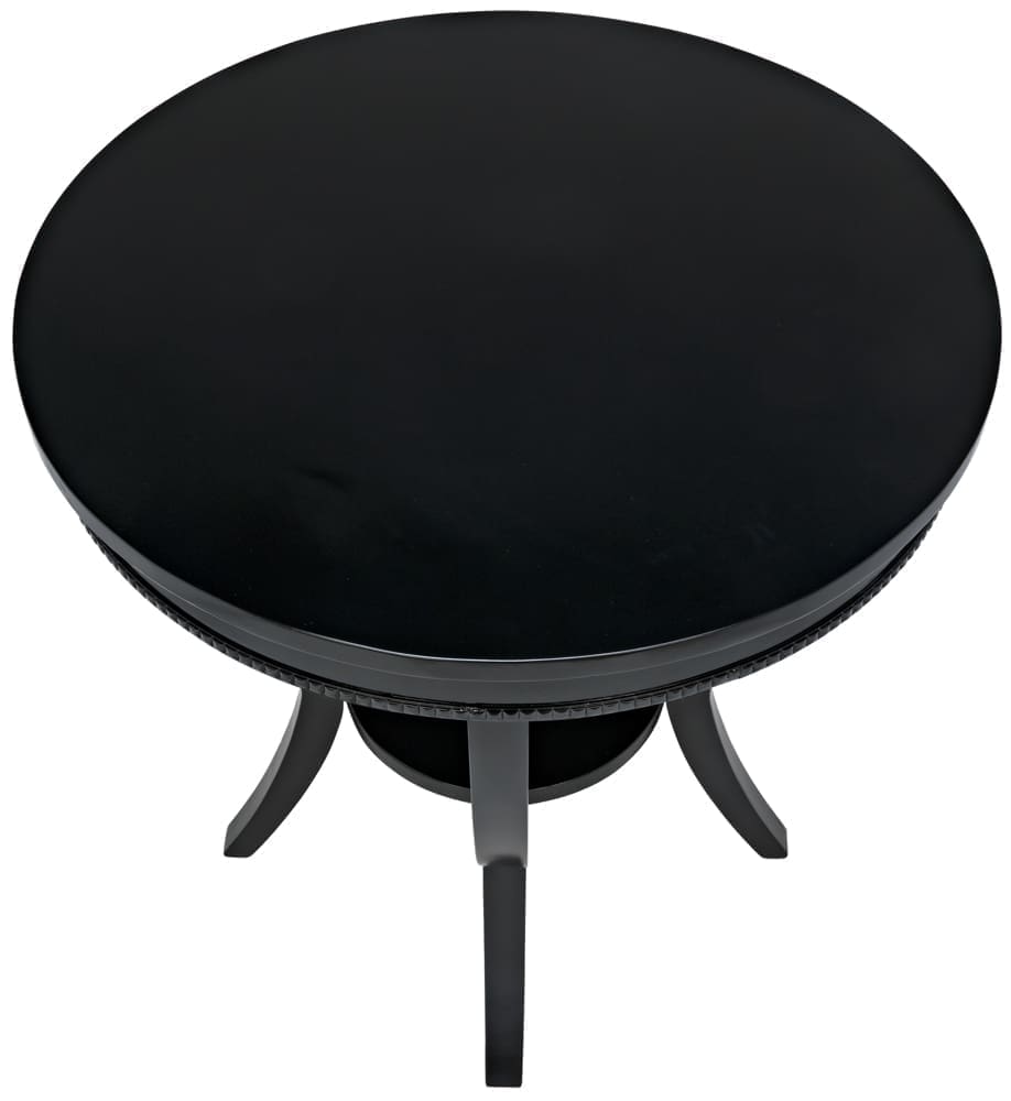 Scheffield Round End Table, Black
