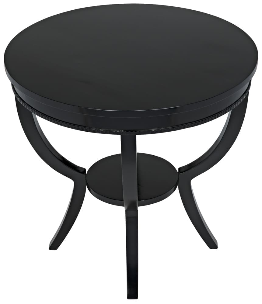 Scheffield Round End Table, Black