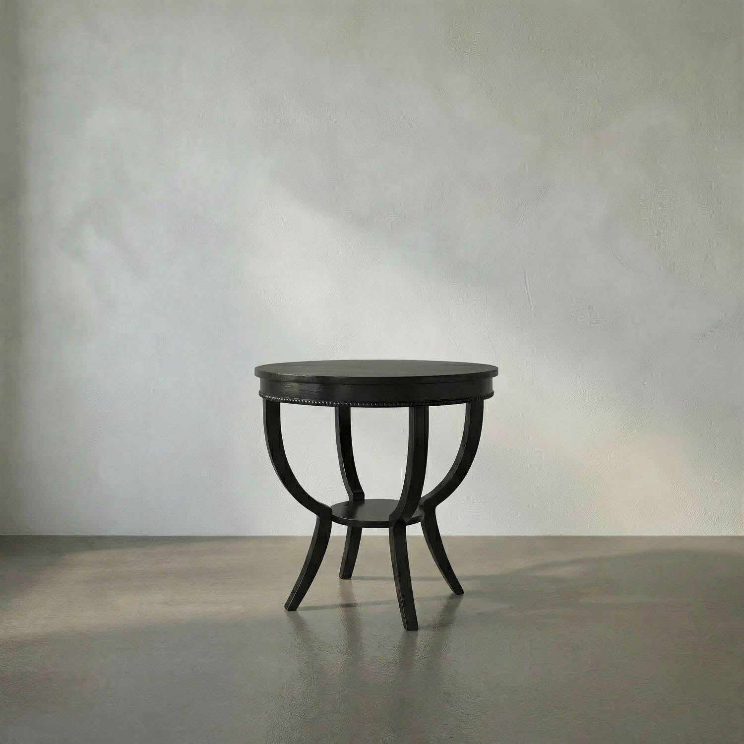 Scheffield Round End Table, Black by Noir