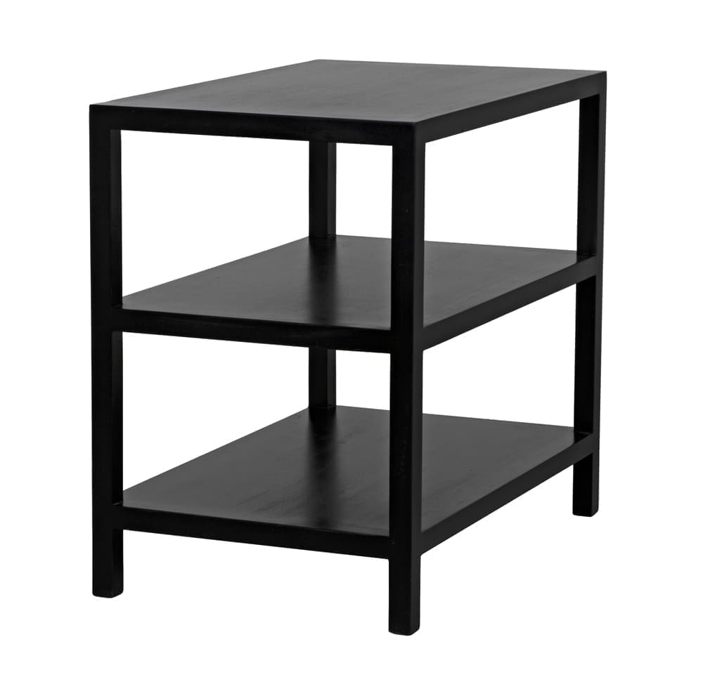 2 Shelf Side Table, Hand Rubbed Black