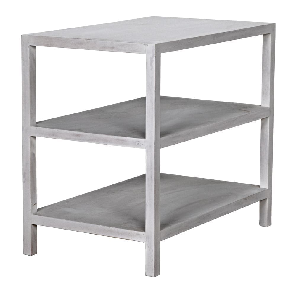 2 Shelf Side Table, White Wash
