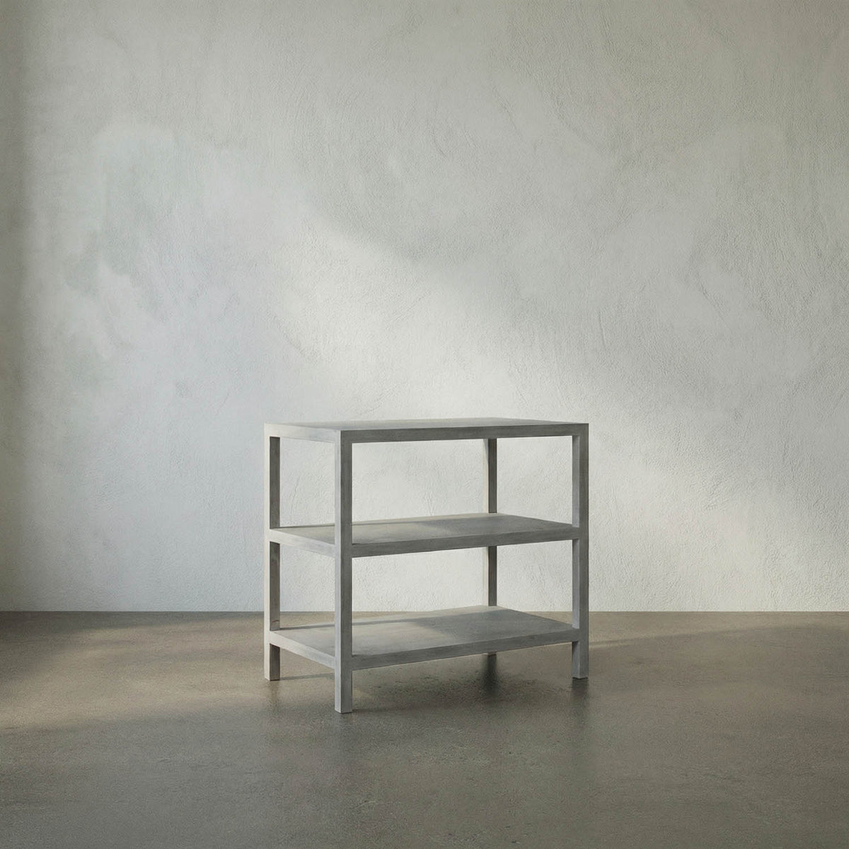 2 Shelf Side Table, White Wash
