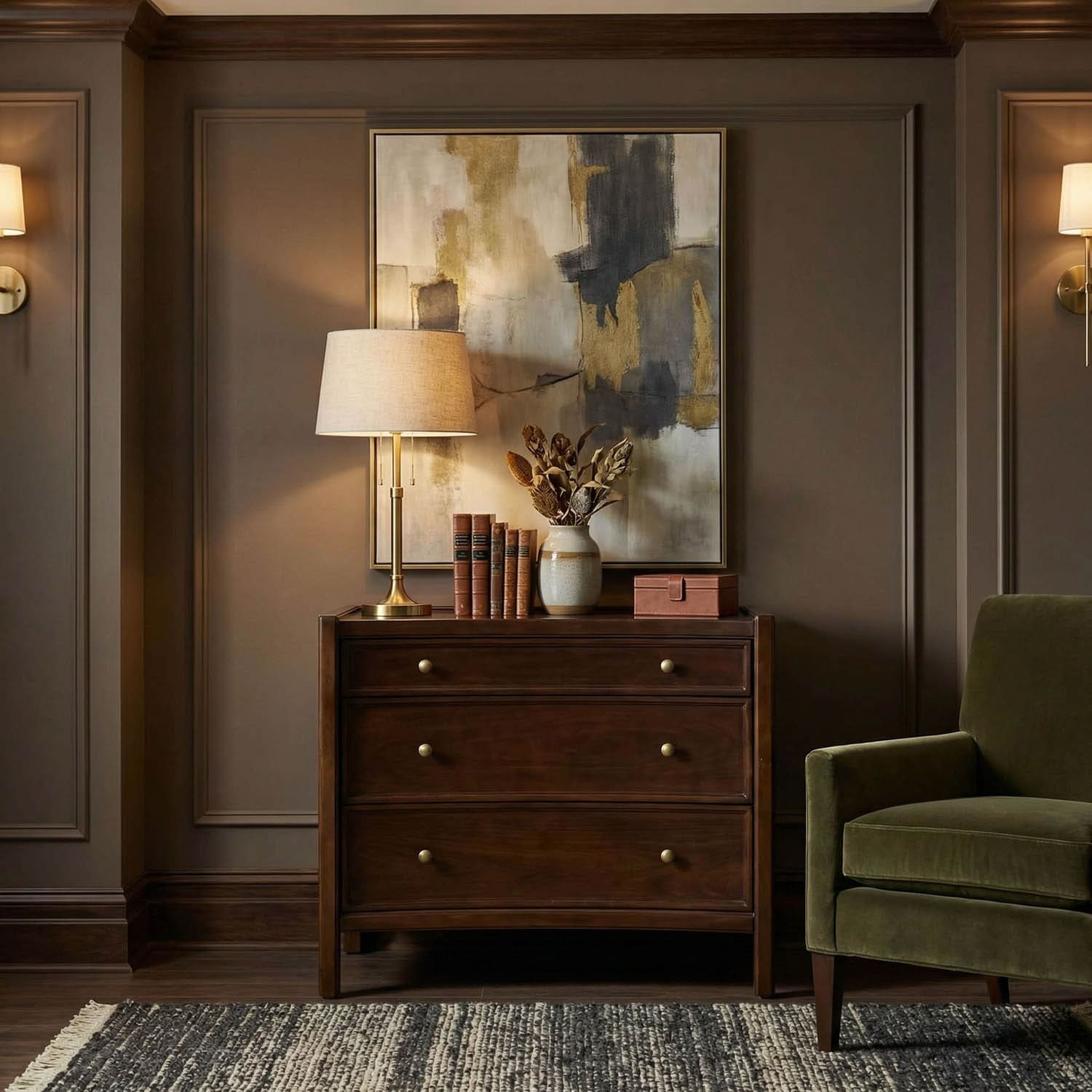 Hampton Side Table, Hand Rubbed Brown