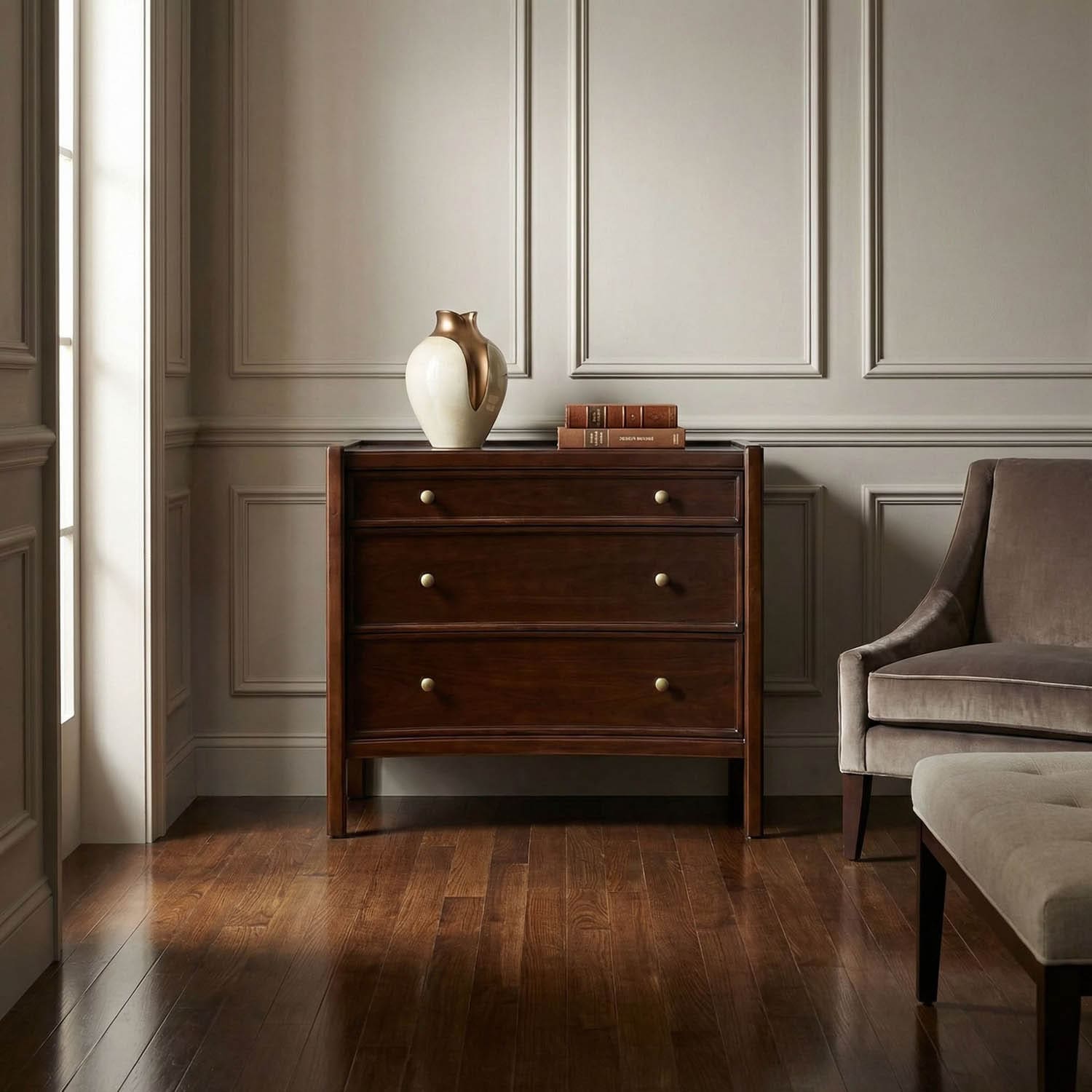 Hampton Side Table, Hand Rubbed Brown